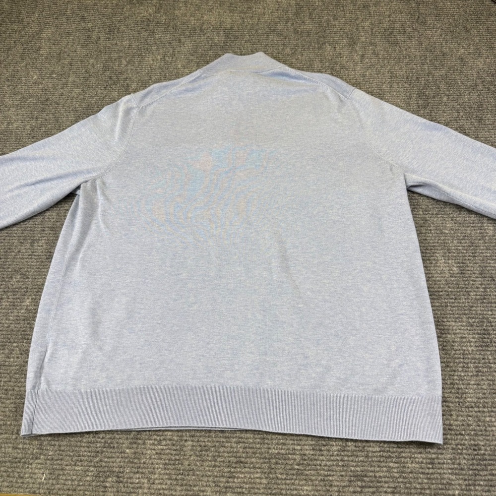 Brooks Brothers Mens Light Blue Qtr Zip Sweater Pullover Knit Mock Neck Size 2XL - Picture 15 of 16